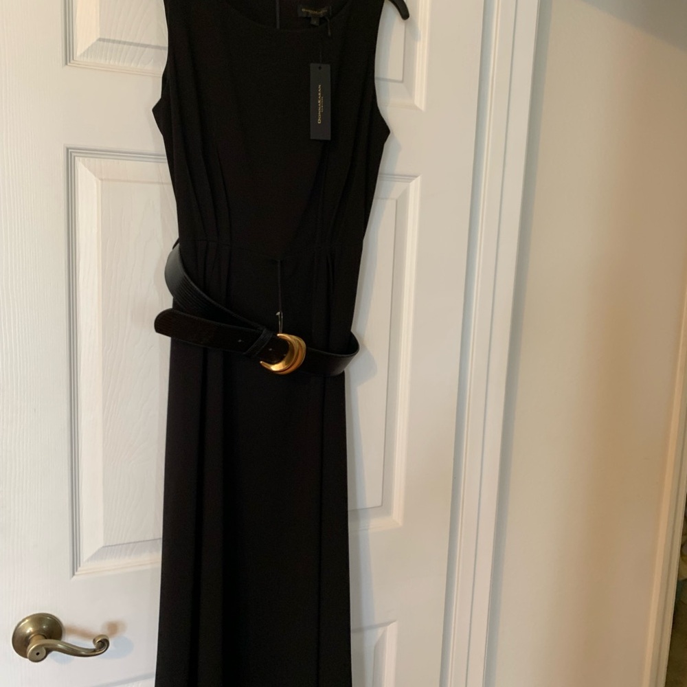 Donna Karan Black Maxi Dress with Belt